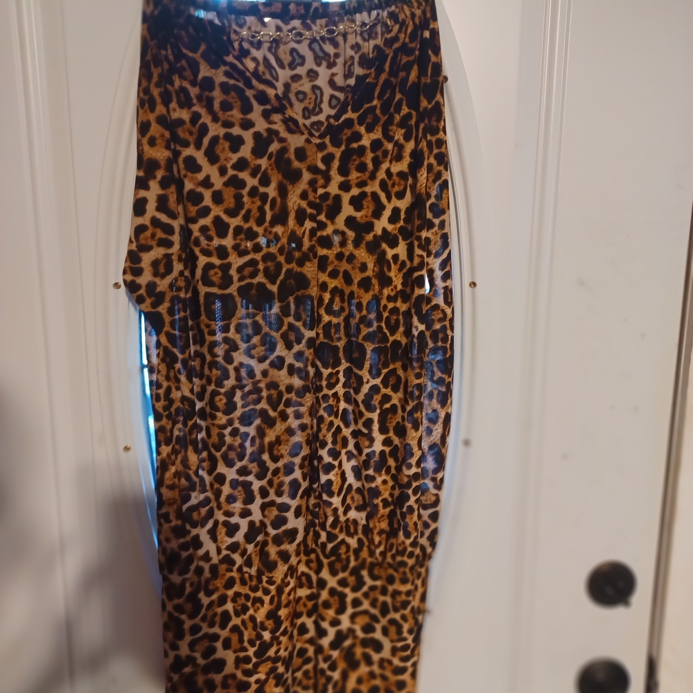 Chesley Leopard Print Tunic Top - Brown and Black